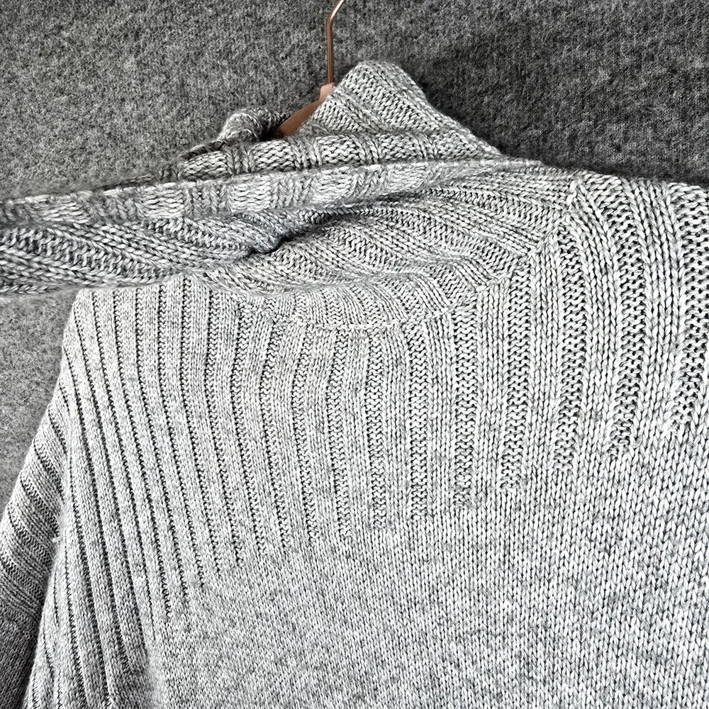Nine West Women M Grey Gray Pullover Turtleneck Sweater Triple Pattern Comfy - Picture 5 of 11